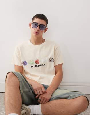 Collusion Oversized Short Sleeve Antifit Printed T-shirt
