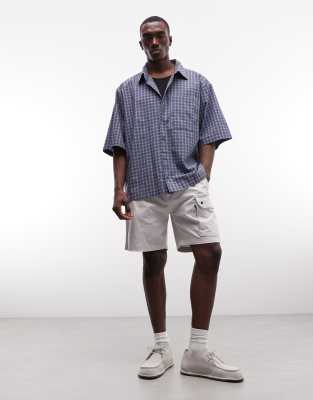 Collusion Oversized Short Sleeve Shirt In Blue