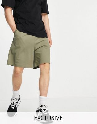 COLLUSION oversized shorts khaki pique fabric co-ord - ASOS Price Checker