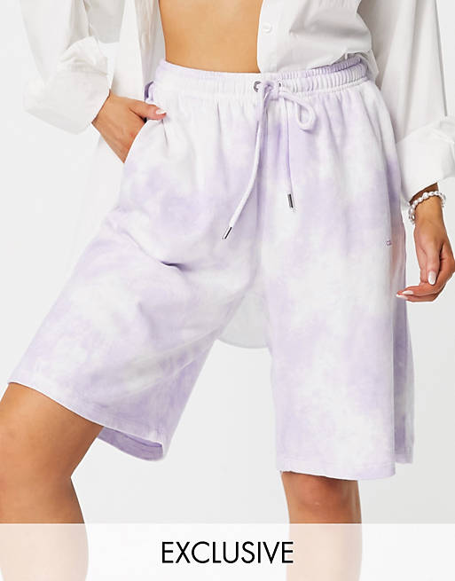 Co-ords COLLUSION oversized shorts with purple tie dye co-ord 