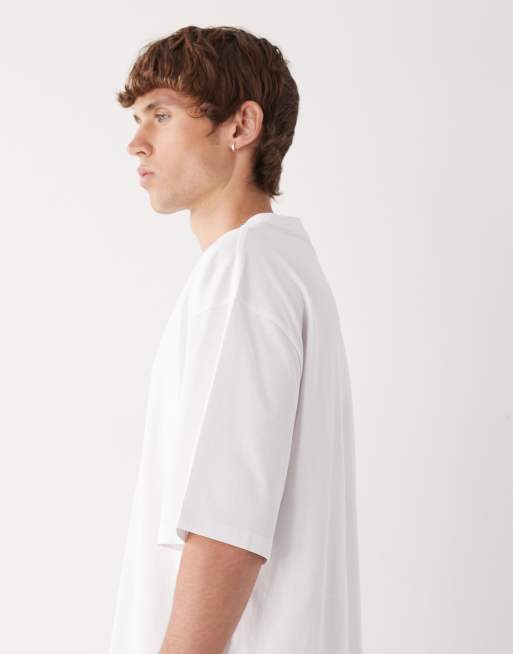COLLUSION Oversized skater fit t-shirt in white, 4 of 5