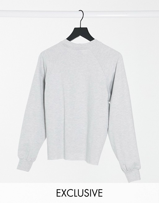 COLLUSION oversized sweat in grey marl