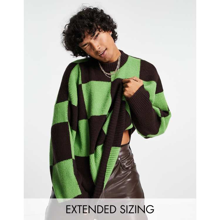 COLLUSION oversized sweater in checkerboard print | ASOS