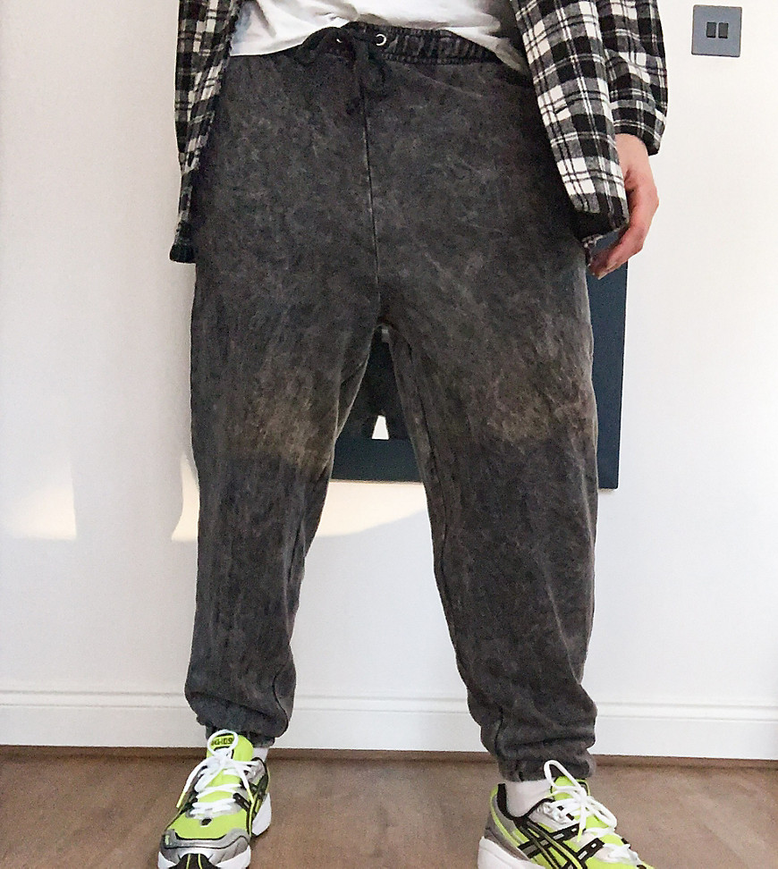COLLUSION oversized sweatpants in acid wash-Grey
