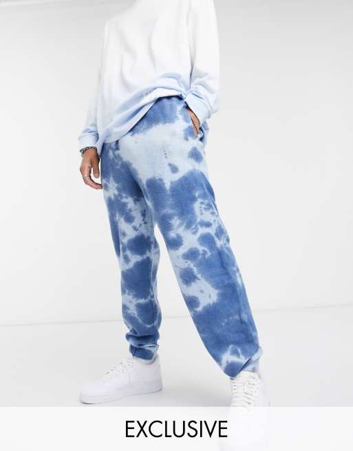 COLLUSION oversized sweatpants in bleach wash in reverse sweat