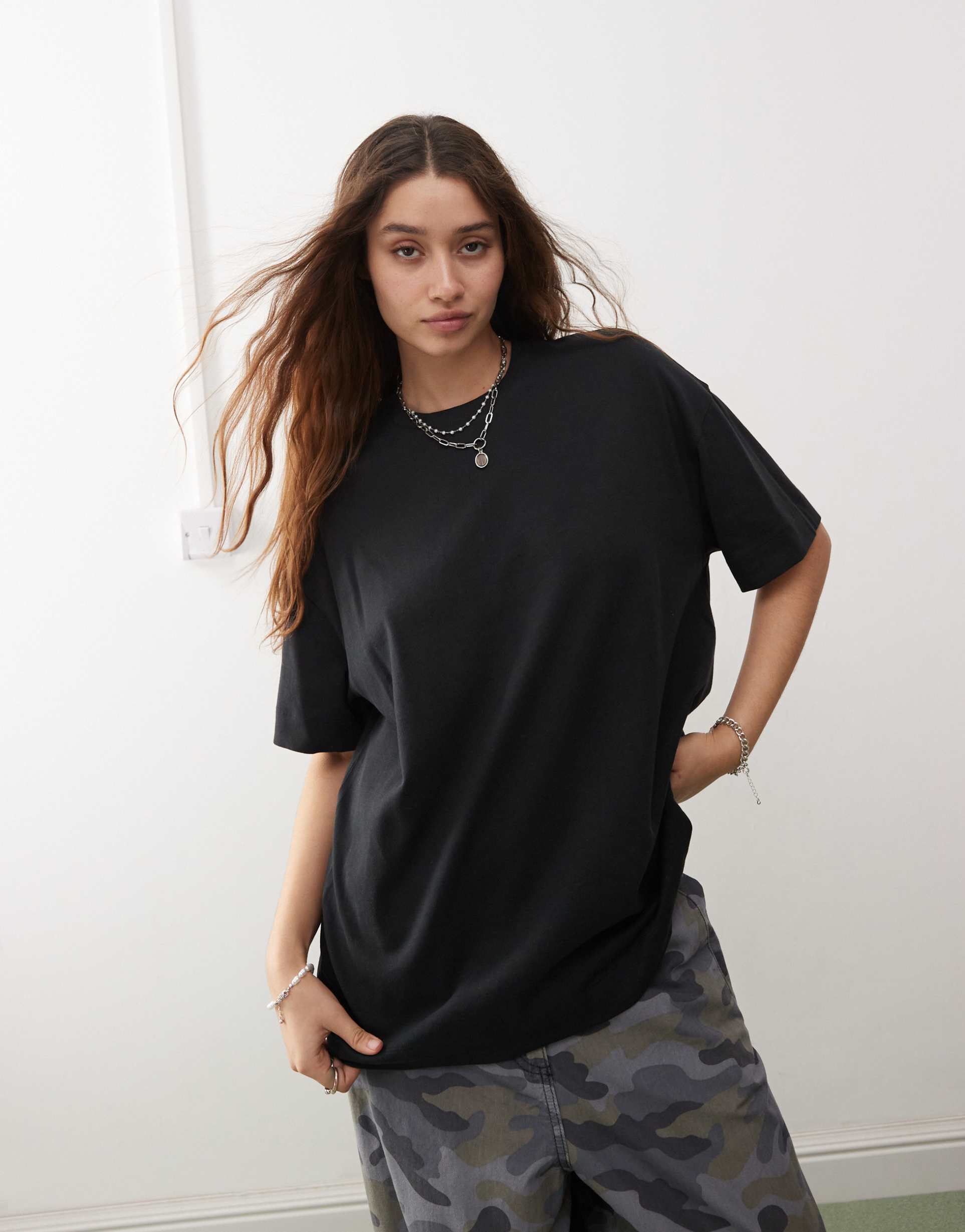 collusion oversized t-shirt in black