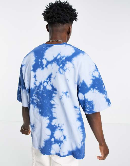 T shirt tie and dye bleu hot sale