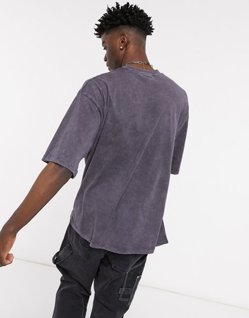 COLLUSION oversized t-shirt in grey acid wash