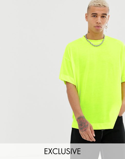 COLLUSION oversized t shirt in neon yellow