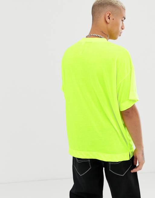 COLLUSION oversized t shirt in neon yellow