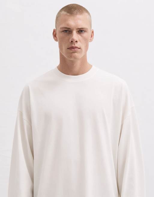 COLLUSION oversized T-shirt met lange mouwen in wit, 7 van 10