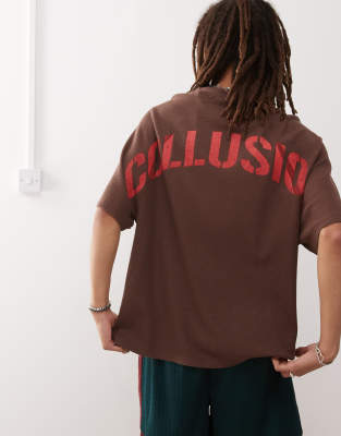Collusion Oversized T-shirt With Enlarged Logo Back Print