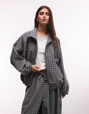 Collusion Oversized Tailored Track Top In Grey