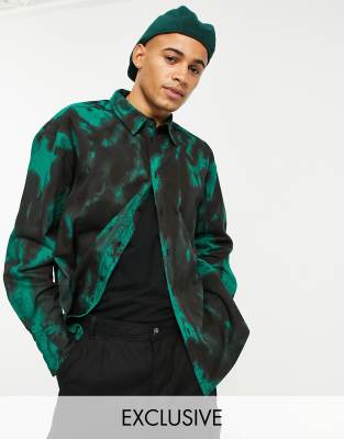 Frayed Detail Tie-Dye Shacket