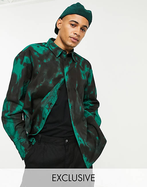 COLLUSION oversized tie-dye shacket in green | ASOS