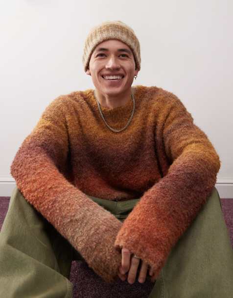 COLLUSION - Oversized trøje med ombre-design i strikket bouclé - view 1