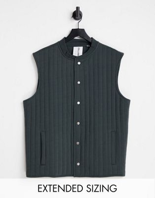 COLLUSION padded gilet in charcoal