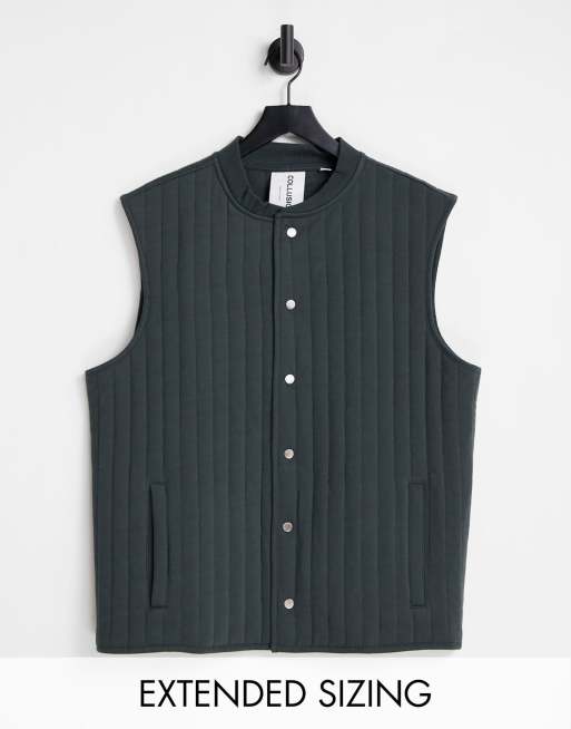 COLLUSION padded vest in charcoal