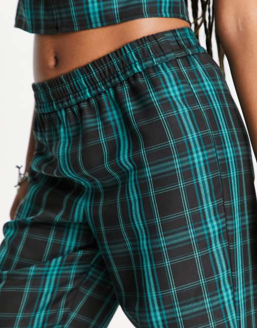 COLLUSION - Pantalon ajusté d'ensemble à enfiler avec motif à carreaux - Vert foncé, 3 de 4