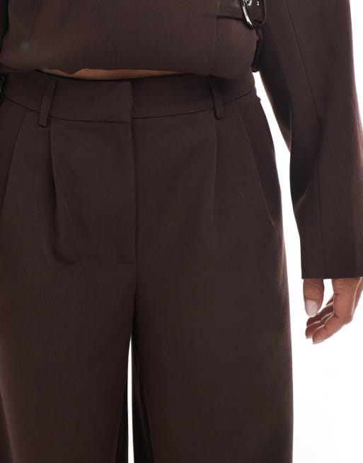 Collusion - Pantalon ample d'ensemble ajusté - Chocolat, 3 de 5