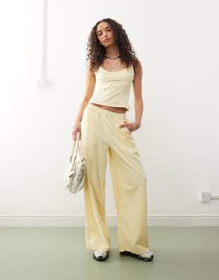 COLLUSION - Pantalon baggy oversize aspect lin - Babeurre - view 1