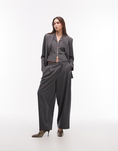 COLLUSION - Pantalon bouffant à taille asymétrique - Gris - view 1