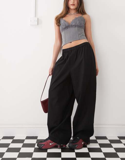 COLLUSION - Pantalon bouffant décontracté en lin mélangé - Noir