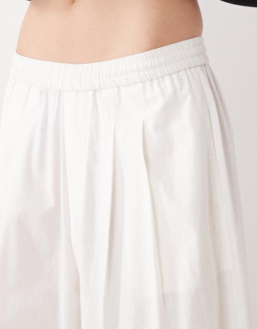 COLLUSION - Pantalon bouffant oversize en lin mélangé - Blanc, 4 de 5