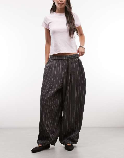 COLLUSION - Pantalon bouffant ultra ample à fines rayures - Rose - view 1