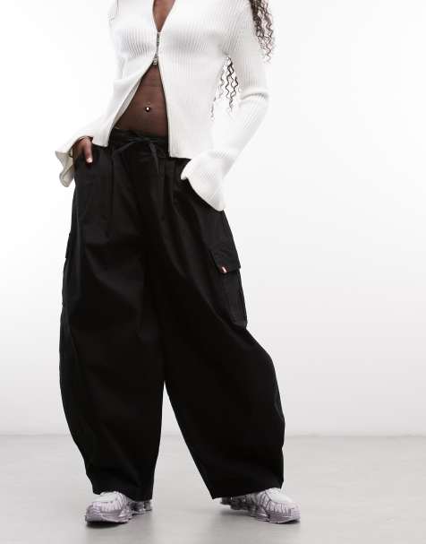 COLLUSION pantalon cargo ample à poches utilitaires noir - view 1