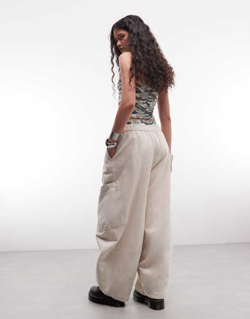 COLLUSION - Pantalon cargo bouffant oversize - Blanc cassé, 4 de 5