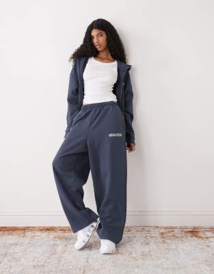 COLLUSION - Pantalon de jogging d'ensemble baggy oversize - Bleu marine délavé vintage