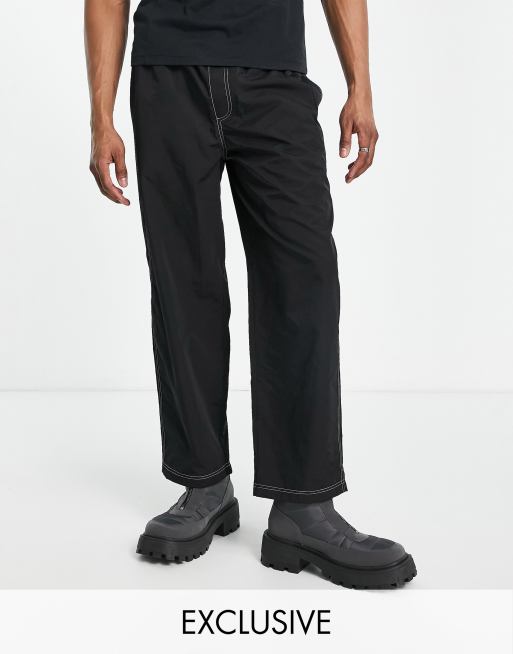 COLLUSION Pantalon de skate fusel coutures contrastantes Noir