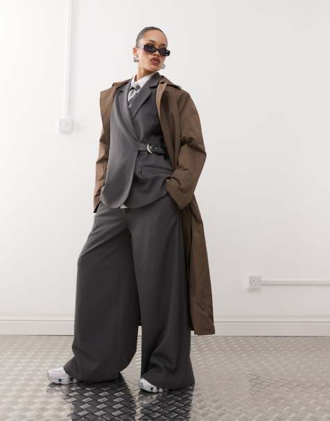 COLLUSION - Pantalon d'ensemble ample avec passants de ceinture - Gris - view 1