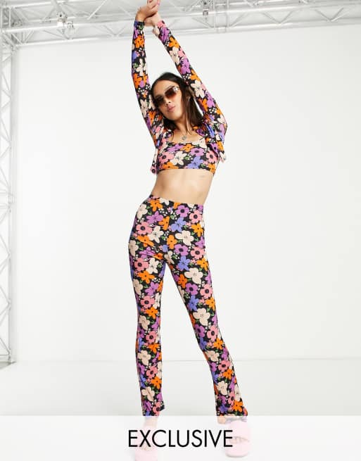 COLLUSION - Pantalon évasé à imprimé marguerites - Multicolore 