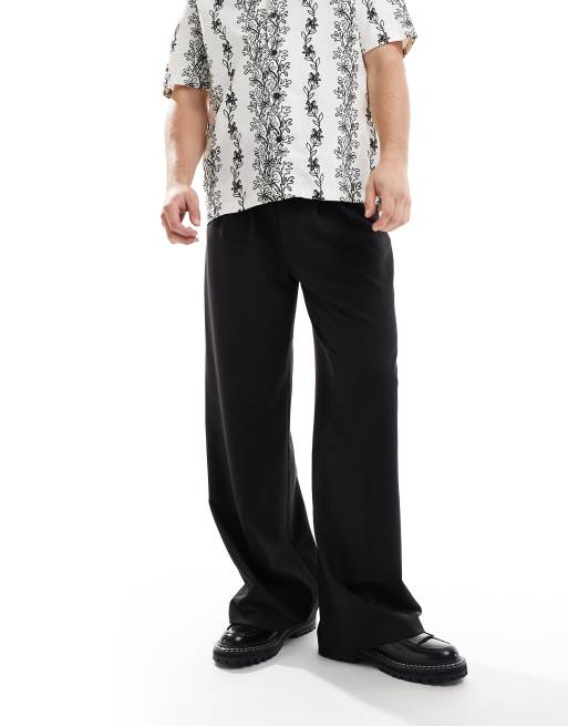 COLLUSION - Pantalon habillé coupe ample décontractée - Noir, 4 de 5