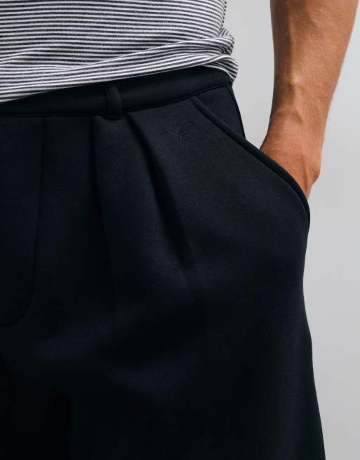 COLLUSION pantalón jogger de vestir de pierna ancha en negro, 3 de 5