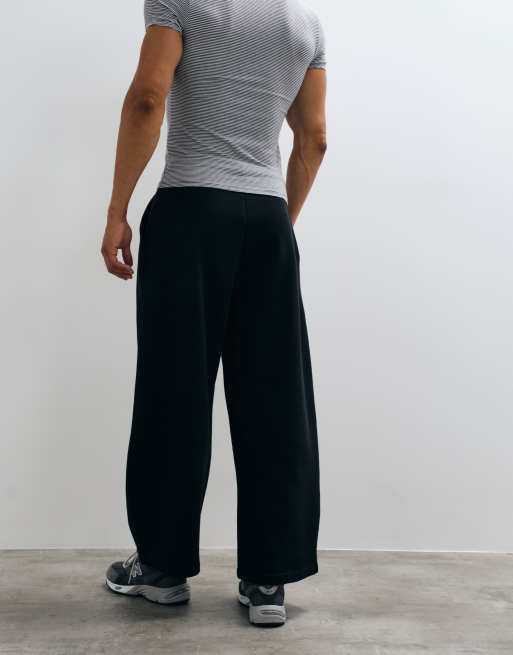 COLLUSION pantalón jogger de vestir de pierna ancha en negro, 5 de 5