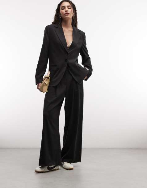 COLLUSION pantalon large plissé en anthracite - view 1
