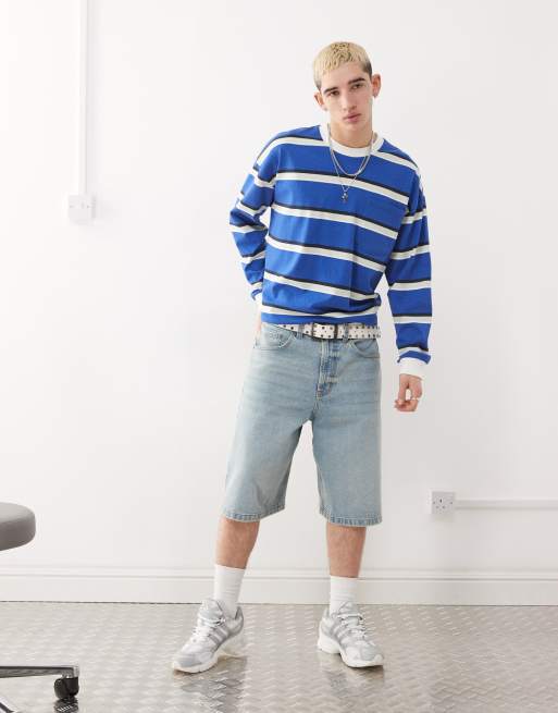 COLLUSION - Pantaloncini di jeans ampi stile skater lavaggio vintage