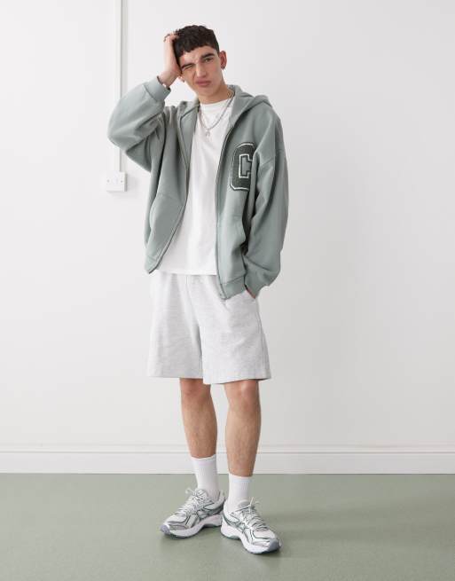 COLLUSION - Pantaloncini in jersey grigio mélange , 2 di 5