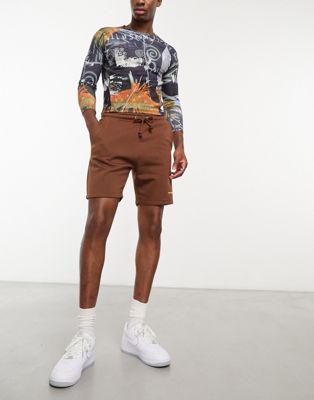 COLLUSION jersey shorts in dark brown - ASOS Price Checker
