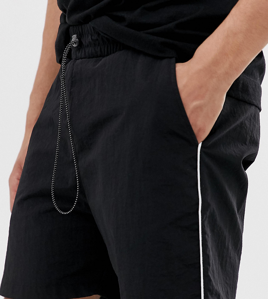 COLLUSION - Pantaloncini in nylon con profili-Nero