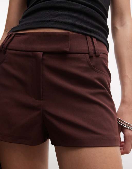 COLLUSION - Pantaloncini micro color cioccolato in coordinato, 4 di 5