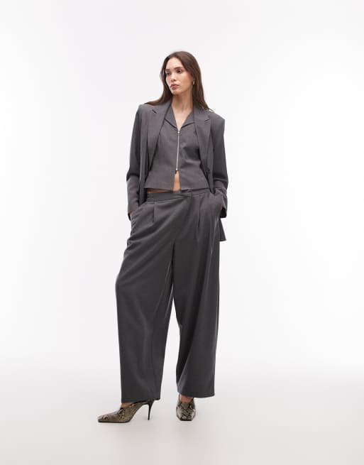 COLLUSION balloon trouser with asymmetric waistband in grey, 2 di 4
