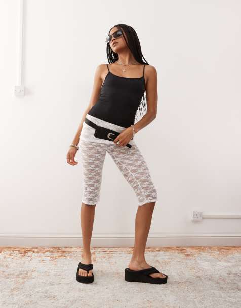 COLLUSION - Pantaloni capri bianchi in pizzo con gonna sovrapposta - view 1