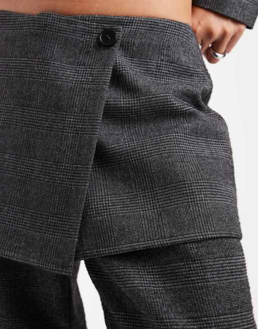 COLLUSION - Pantaloni con gonna a portafoglio con motivo a quadri in coordinato, 2 di 5