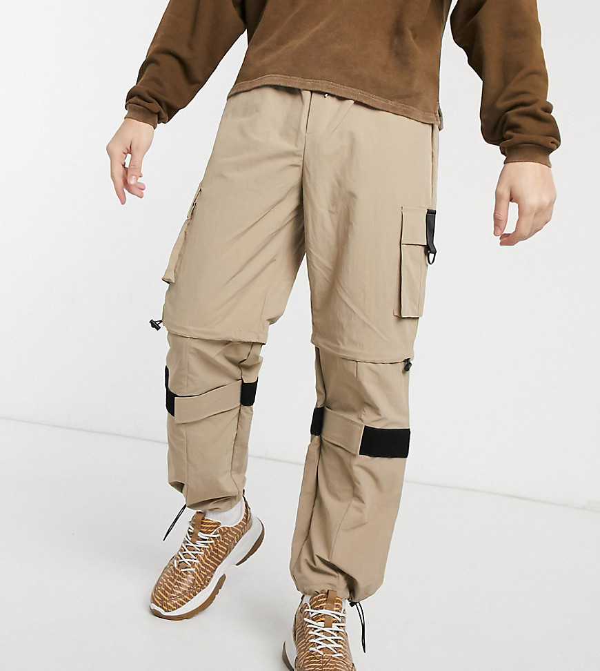 COLLUSION - Pantaloni in nylon con pannelli-Marrone