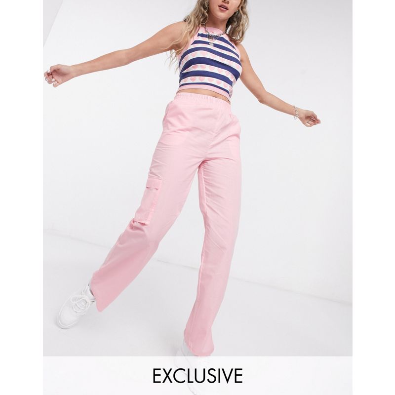 In esclusiva Donna COLLUSION - Pantaloni rosa pallido vestibilità comoda