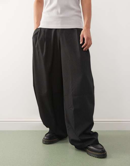 COLLUSION - Pantaloni sartoriali gessati con taglio a palloncino, 2 di 5